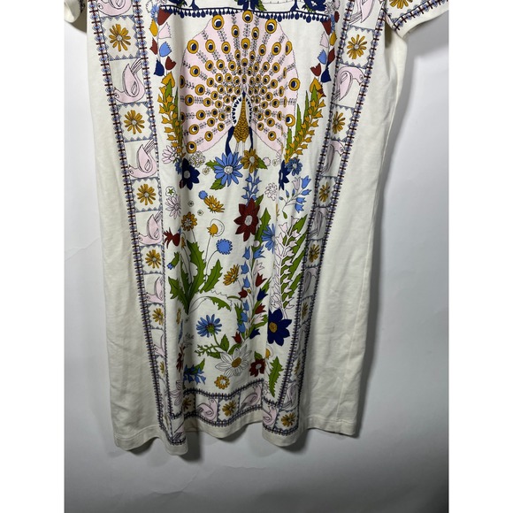 Tory Burch Tee Shirt Dress Womens Short Sleeve Floral Print Casual Designer Boho - Picture 3 of 9